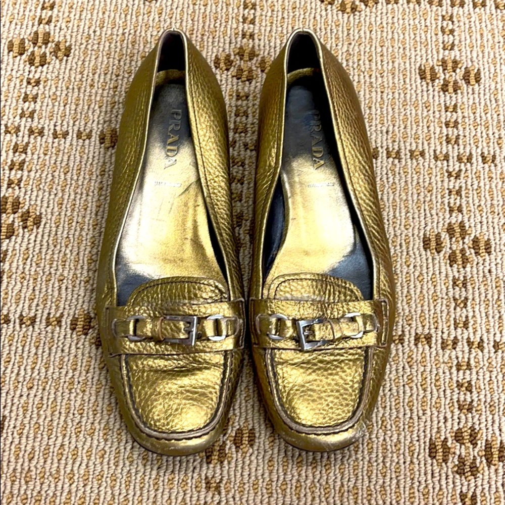 Prada Gold Woman’s Loafer